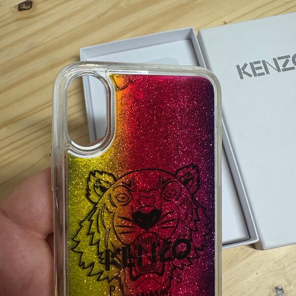 Kenzo Unisex Adults iPhone X/XS Phone Case Sparkly Animal Print Multi Color - Picture 5 of 6